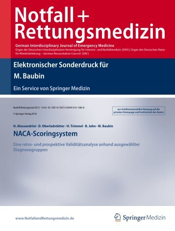 Elektronischer Sonderdruck für NACA-Scoringsystem M. Baubin