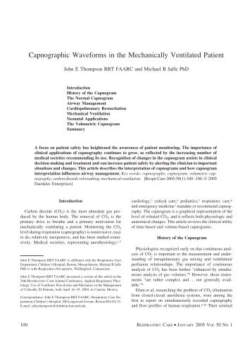 Capnographic Waveforms in the Mechanically Ventilated Patient