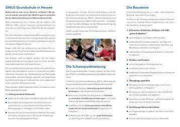 SINUS Grundschule in Hessen Die Schwerpunktsetzung Die ...