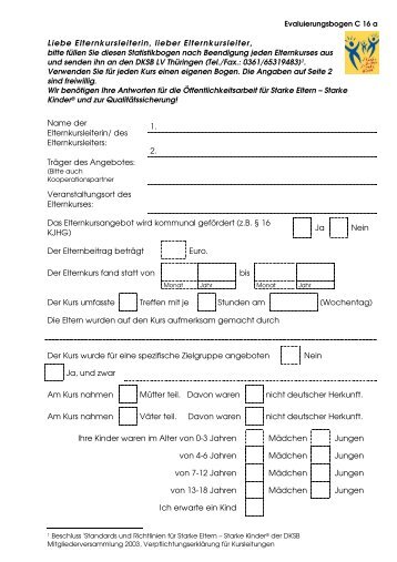 C 16 a Evaluationsbogen