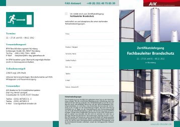 Fachbauleiter Brandschutz - AIK Akademie für Immobilienkompetenz