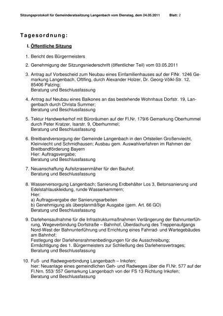 gemeinde langenbach niederschrift