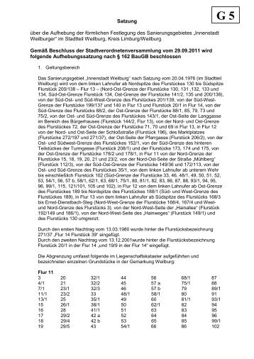 G5 Satzung Sanierungsgebiet Innenstadt - Weilburg