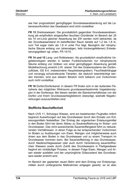 Planfeststellungsverfahren Fachbeitrag Fauna zu UVS und LBP