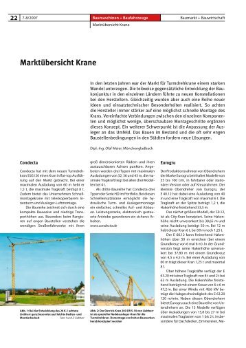 Marktübersicht Krane - Bauverlag