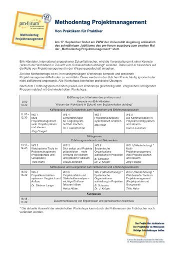 Methodentag Projektmanagement - pm-forum Augsburg