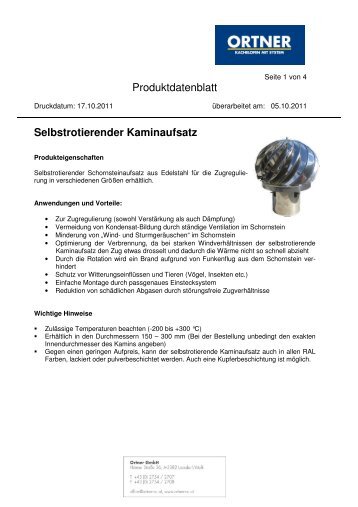 Selbstrotierender Kaminaufsatz