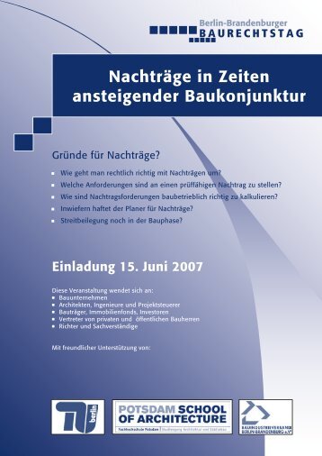 Einladung herunterladen - Berlin-Brandenburger Baurechtstag