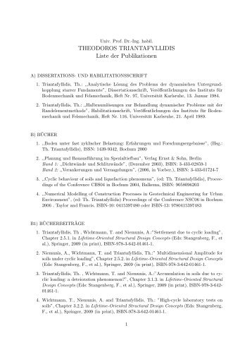 THEODOROS TRIANTAFYLLIDIS Liste der Publikationen - IBF