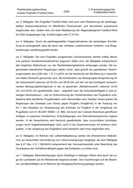 Planfeststellungsbeschluss Ausbau Flughafen Frankfurt/Main v ...