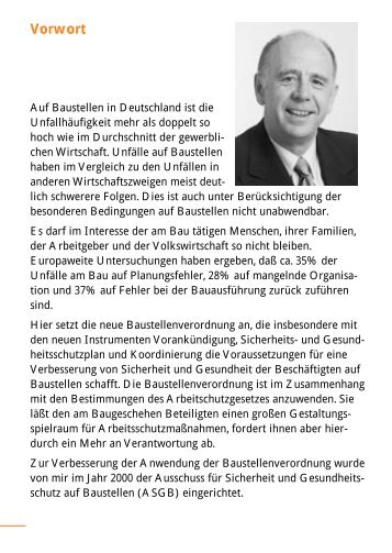 Regeln zum Arbeitsschutz auf Baustellen - Verwaltung Uni-Hamburg