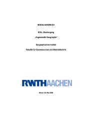 Angewandte Geographie - Geographisches Institut der RWTH Aachen