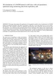 3D simulations of a NATM tunnel in stiff clays with soil parameters ...