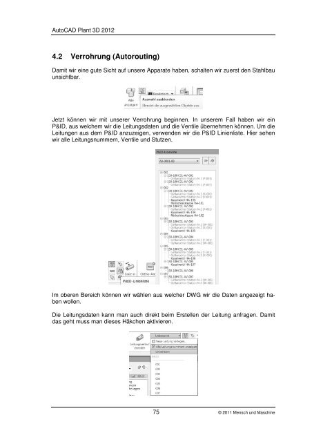 AutoCAD Plant 3D 2012 Trainingshandbuch - Mensch und Maschine