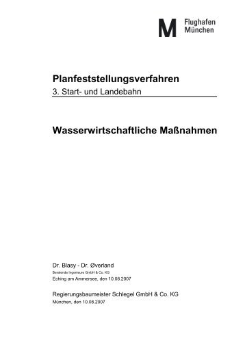 Planfeststellungsverfahren Wasserwirtschaftliche Maßnahmen