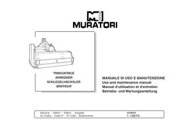 MANUALE DI USO E MANUTENZIONE Use and ... - Muratori