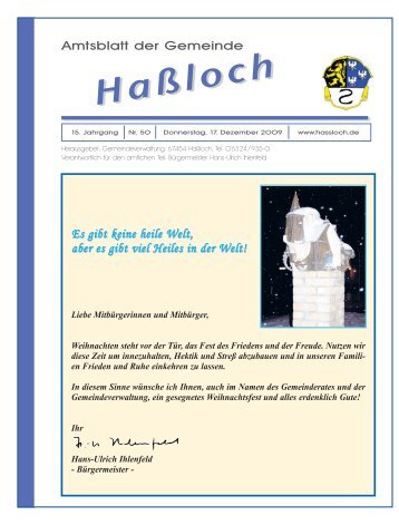Ihr Hans-Ulrich Ihlenfeld - Bürgermeister - Gemeinde Haßloch