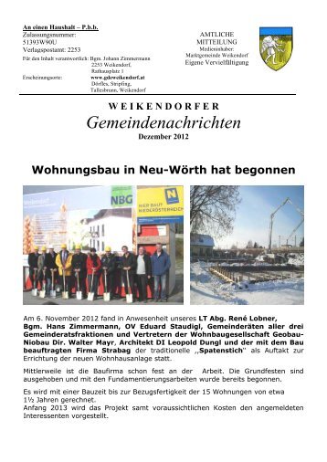 GemeindenachrichtenD.. - Marktgemeinde Weikendorf