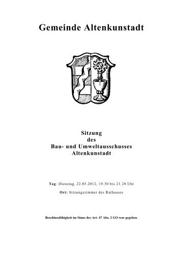 Gemeinde Altenkunstadt Sitzung des Bau- und Umweltausschusses ...