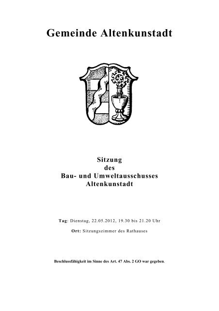 Gemeinde Altenkunstadt Sitzung des Bau- und Umweltausschusses ...