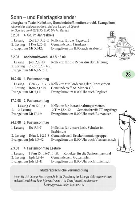 Februar - Sankt Dominicus