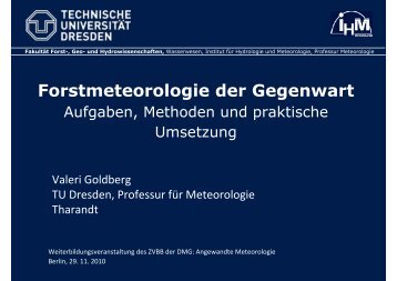 Forstmeteorologie - Deutsche Meteorologische Gesellschaft eV (DMG)