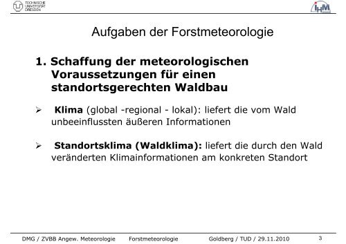 Forstmeteorologie - Deutsche Meteorologische Gesellschaft eV (DMG)