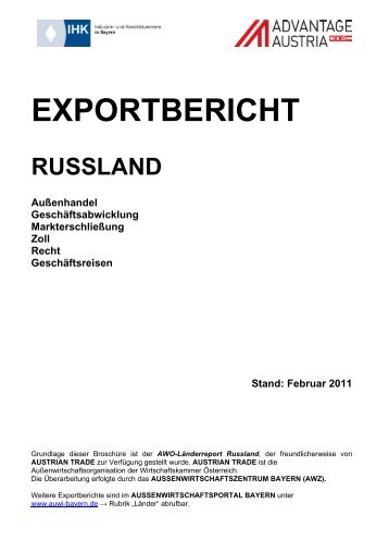 Exportbericht Russland - Aussenwirtschaftsportal Bayern