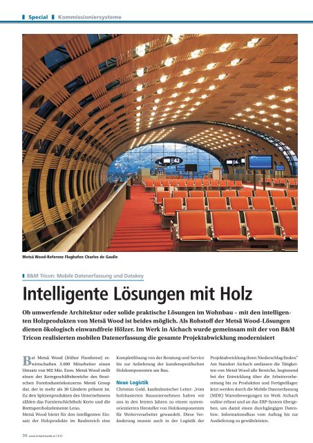 Intelligente Lösungen mit Holz - B&M TRICON