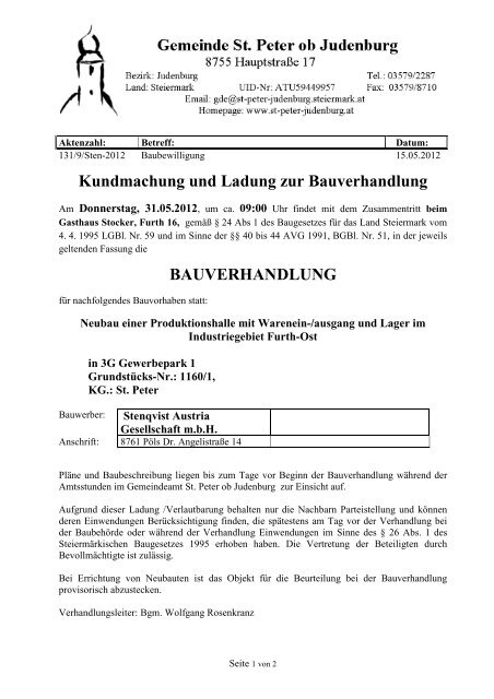 KM Bau Stenqvist Austria GmbH - 31.05.2012 - St. Peter ob Judenburg