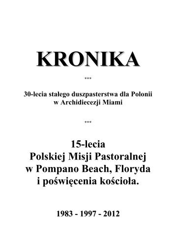 Zarys historii Polskiej Misji Pastoralnej im. Matki Boskiej