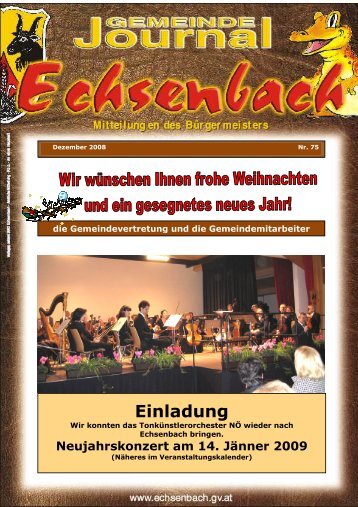 Gemeindejournal Nr. 75 Dez. 2008 - Marktgemeinde Echsenbach