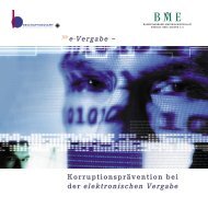 Korruptionsprävention bei der elektronischen Vergabe - beim BME rmr