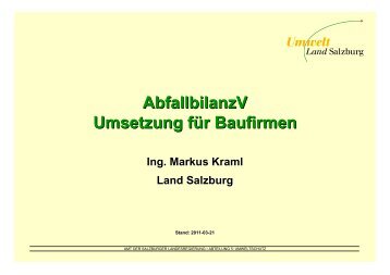 AbfallbilanzV Umsetzung für Baufirmen - eADok