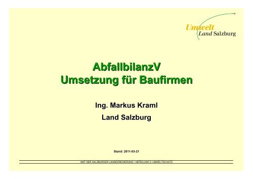 AbfallbilanzV Umsetzung für Baufirmen - eADok