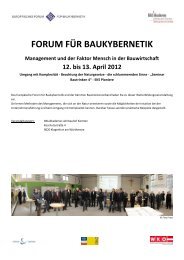 FORUM FÜR BAUKYBERNETIK