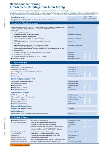 Darlehensantrag für Baufinanzierungen - bei baufi-web.de