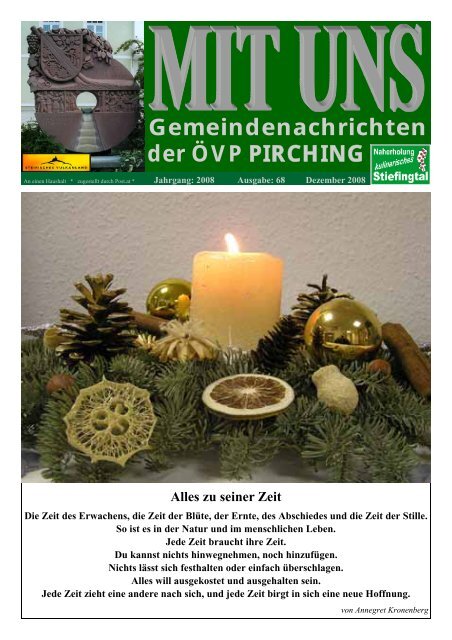 MIT UNS Dezember 2008 - in der Gemeinde Pirching/Traubenberg