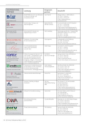 Kooperationspartner-Liste - IVD West