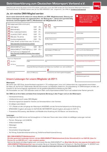 Antrag auf DMV-KOMPLETT-Mobilitätsschutz