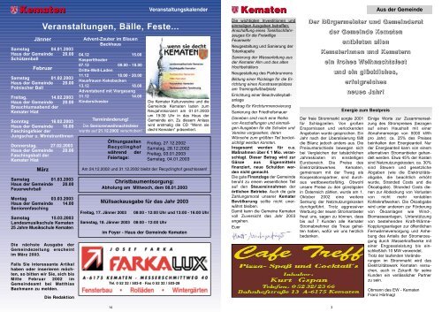 Gemeindezeitung Kematen 12/02 - Gemeinde Kematen in Tirol