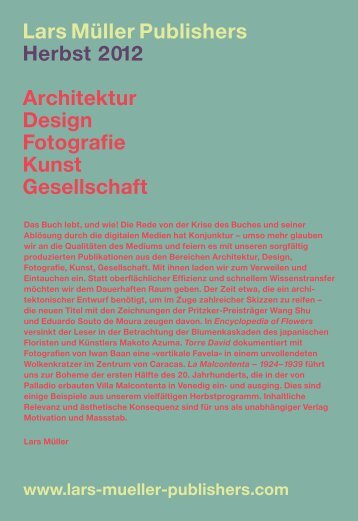 Neuerscheinung Architektur - Lars Müller Publishers