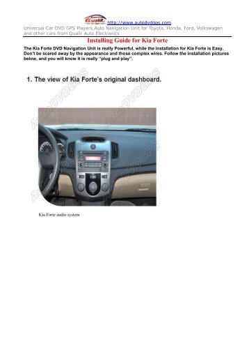 Installing Guide for Kia Forte - Car DVD Player