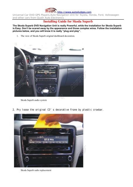 Installing Guide For Skoda Superb - Car DVD Player