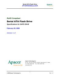 Specifications for SAFD 254-M February 20, 2009 Version 1.0 - Apacer