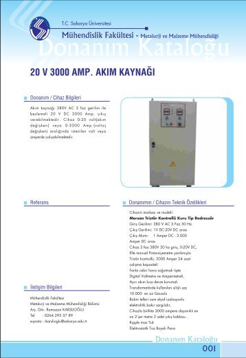 20 V 3000 AMP. AKIM KAYNA⁄I - Sakarya Üniversitesi