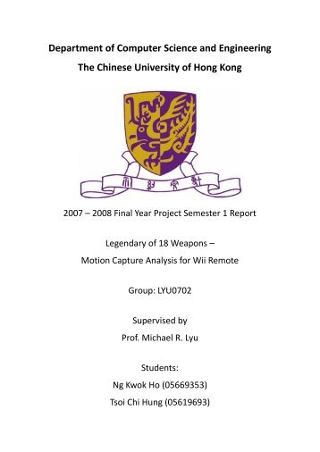 2008 Final Year Project – 1st Term Report - The Chinese University ...