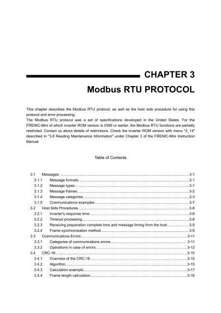 CHAPTER 3 Modbus RTU PROTOCOL - Jonweb FA