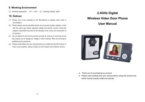 2.4 ghz digital wireless video deals door phone