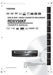 hdd & dvd / video cassette recorder rdxv50kf ... - Toshiba-OM.net